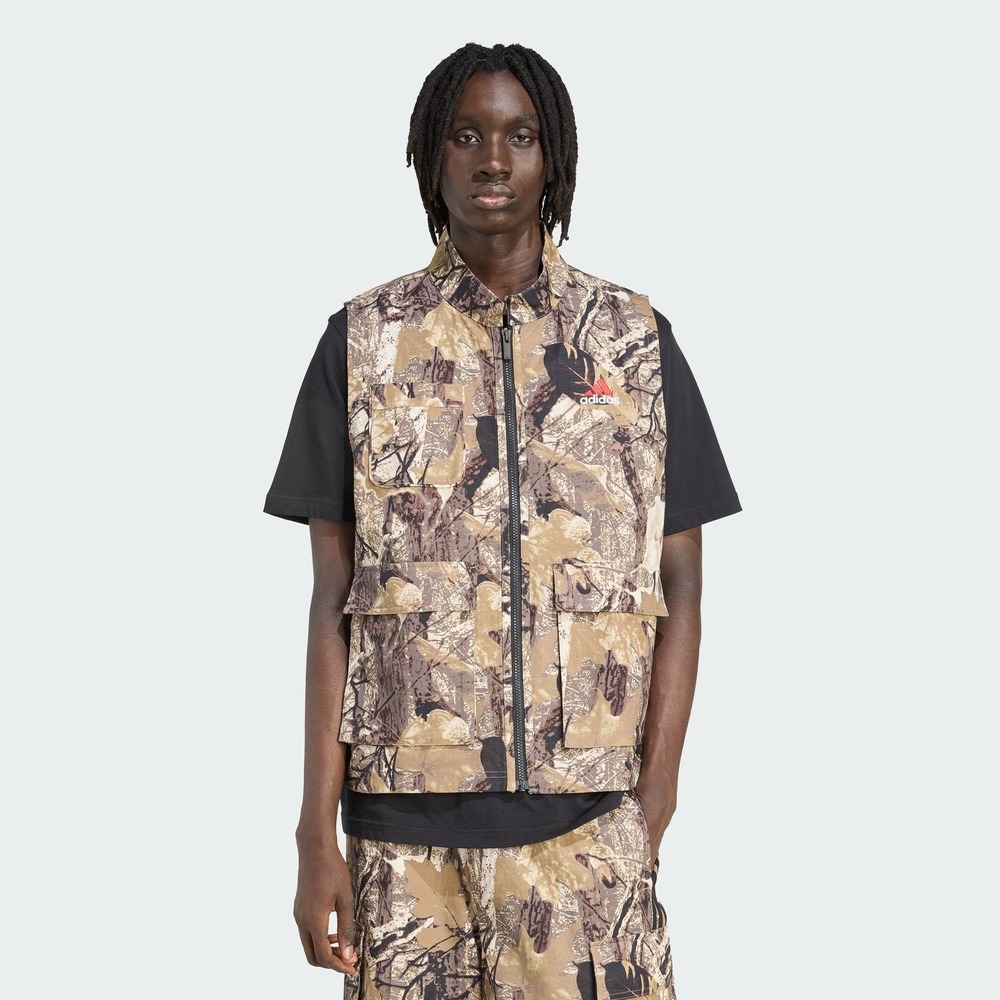 Adidas OG Camo Vest Men's M Brown Camouflage Full Zip Cotton KD6258